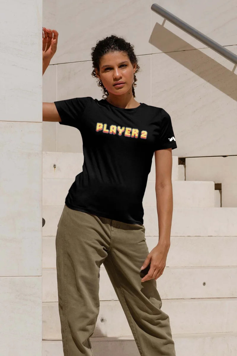 Player 2 Retro Pixel Art T-Shirt Female