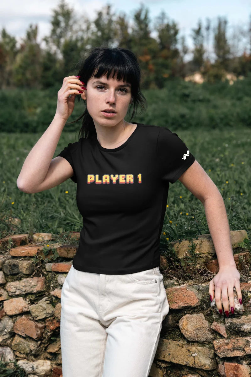 Player 1 Retro Pixel Art T-Shirt Female