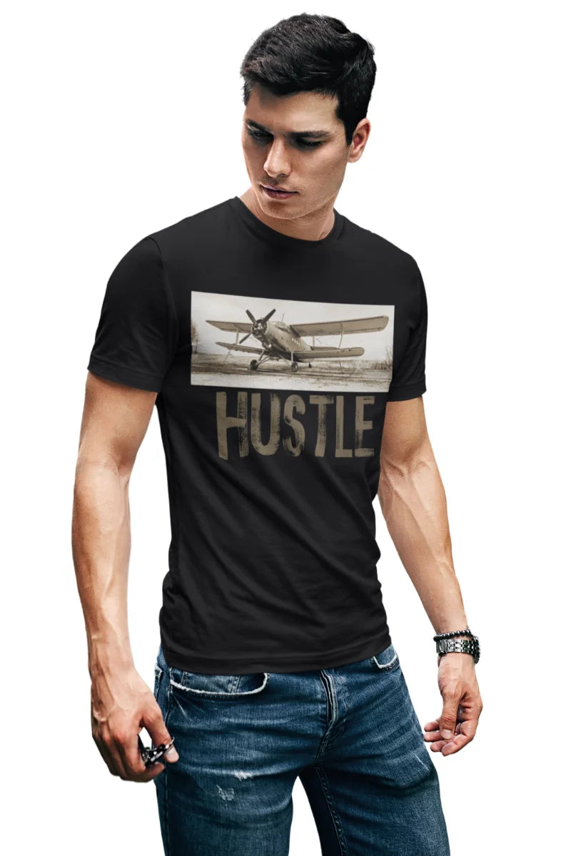 Hustle Classic Plane Graphic T-Shirt