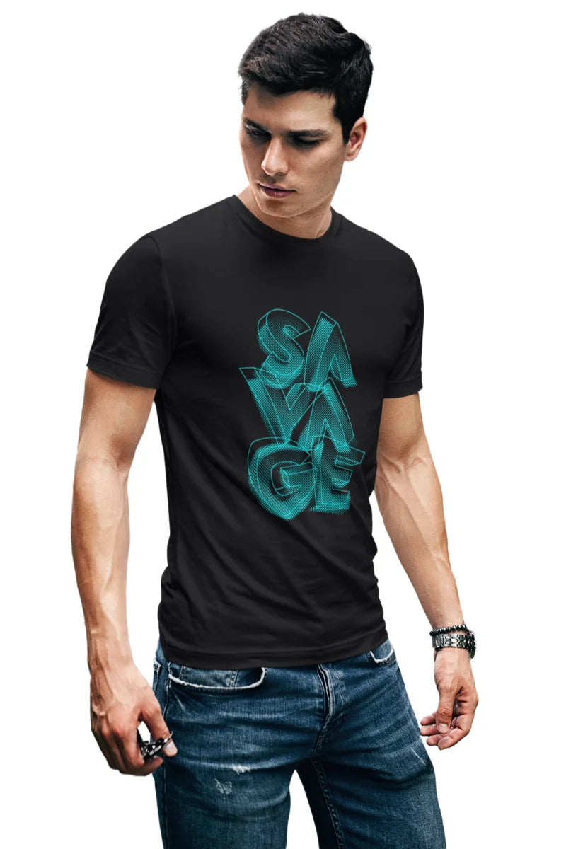 Savage 3D Text T-shirt