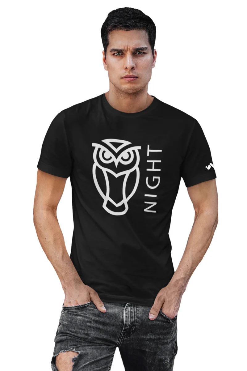 Night Owl Minimalist Owl T-shirt