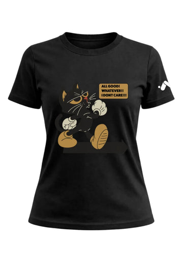 All Good Black Cat Graphic T-shirt Female