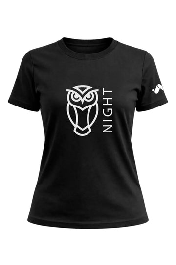 Night Owl Minimalist Owl T-shirt Female